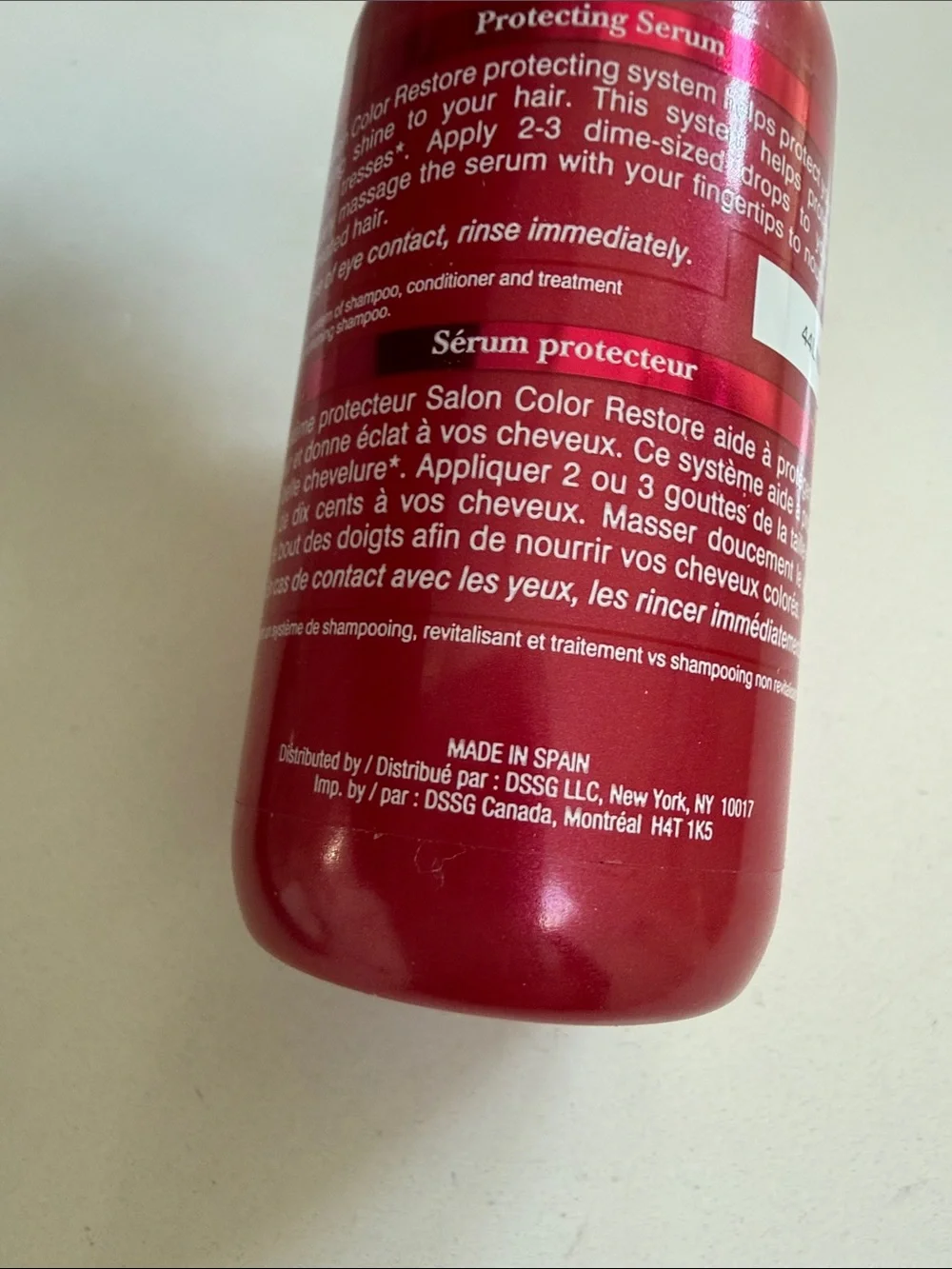 Dessange Paris Salon Color Restore Top Coat Serum Tre